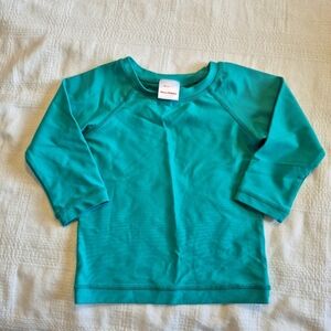 Hanna Andersson girls size 85 or 2T green long sleeve swim rash guard VGUC